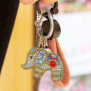 5Pcs Diy Full Special Shaped Diamond Painting Elephant Cartoon Keyring Keyc