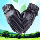 Leather Motorcycle Riding Fleece Gloves Touch Screen Men Thickened Gloves
