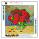 4 Pack Rose Flowers DIY 5D Diamond Painting Kit Full Drill Cross Stitch Decor