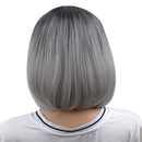 Black Grey Ombre Hair Straight Bob Wigs Synthetic Hair Short Party Hair Cos