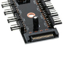 10Way SATA PC PWM Cooling Fan Speed Controller 4/3-pin Power Socket Splitter