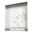 Liftable Floral Short Roman Curtain Drape Window Sheer Voile 60x120cm Grey