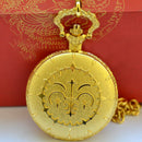 New quartz pocket watch Innovative design golden queen law bar thick chain  W4N5