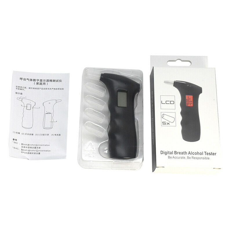 Alcohol Tester Professional Breathalyzer Digital Lcd Breath Tester With 5 M K4L2