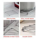 3PCS Kitchen Square Trivets Mat Dishes Placemat Heat Hot Pot Chrome Holder