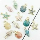 13Pcs/Set Conch Sea Shell Charms Mini Pendants Making Handmade Accessories Hot