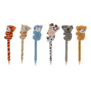 12 Plush Zoo Animal Pens Ballpoint Fluffy Plushie Pens Kids School Accs