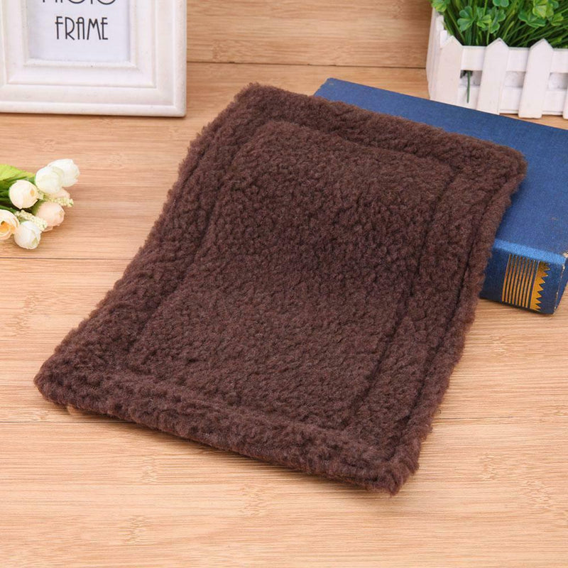 Plush Pet Hamster Cushion Mat Squirrel Blanket Guinea Pig Bed(Dark Brown) A