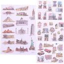 2Sheets Creative Buildings Diary Scrapbook Decoration DIY Stickers Toys Gift JR