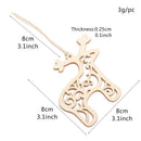 6Pcs New Christmas Tree Ornaments Hanging Xmas Tree Party Decor Wooden Pendant