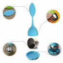 Stainless tea infuser with lid Silicone strainer Green leaf-4 piece W1J5