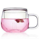 3X 350ml Heat Resistant Glass Round Shaped Tea Cup Flower Teacup w/Infuser JPG