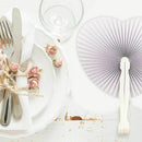 36 Pcs White Wedding Fan - Fans for Ceremony Invitations Heart Shaped Foldi X7G3