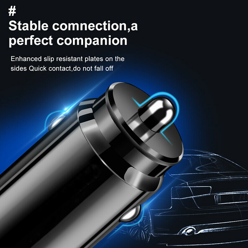 Mini 3.4A Fast Car Charger QC3.0 Certified Quick Charge Dual USB Port Black