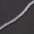 200 Clear Crystal Quartz Faceted Rondelle Beads 4mm R3T7