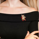 Bird Animal Rhinestone Brooch Badge Elegant Women Shirts Sweater Lapel Pins