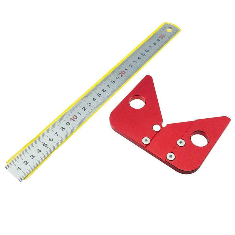 Woodworking Center Scriber 45 Degree Angle Line Gauge Carpenter Ruler Gauge Tool