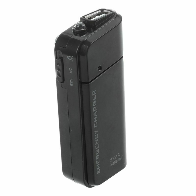 Portable USB Emergency AA Battery Powered Charger With Flashlight for Cellp D2C3