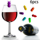 6pcs Silicone Wine Glass Marker Pineapple Creative Cup Marker Charm For ParY Hn