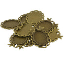 10pcs Retro Fit Cameo Cabochon Base Setting Charms Pendants 18 x 25mm