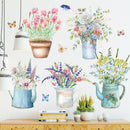 Creative Flower Potted Wall Stickers Bedroom Baseboard Removable Wall Decals Hn