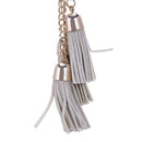 Synthetic Leather Tassel Keychain Car Key Chain Ornaments Bag Charm Gray