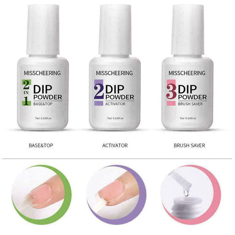 1set BORN PRETTY Nail Dipping Powder System Dip Liquid Nail Brush Kit Art B7K2