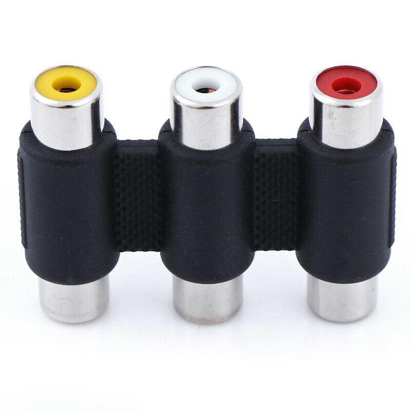 1PC 3 RCA AV audio video female to female jack coupler adapter 3RCA connector