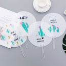Hand Fan Cute Travel Fan Unicorns cactus cat Shape Cloth Fan Japanese Style