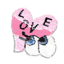 heart eye reversible sequined sew on patches for clothes diy coat applique!j