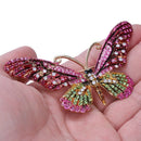 Rose Red Butterfly Brooch Mix Color Rhinestone Brooches For Women Lady Fash