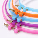 5pcs Plastic Embroidery Frames DIY Craft Needlework Sewing Hoop with Thread