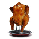 1 Set Carbon Steel Chicken Roaster Rack With Tray Non-Stick Bbq Grilling Co N1P7