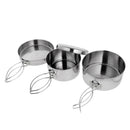 4pcs Outdoor Camping Cookware Portable Cooking Pot Pan Set for Picnic Hiking