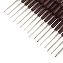 16 Piece Aluminum Crochet Hooks with Plastic Handle Knitting Needles Set
