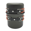 Outdoor Portable Camping Tableware Alumina Pot Sets Picnic for 1-2 Person