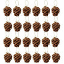 24 Pieces Pine Cones Ornament Natural PineCones With String Pendant Crafts  A6E7