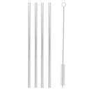 8Pcs Stainless Steel Drinking Straw Reusable Straight Straws + 2 Cleaner Br