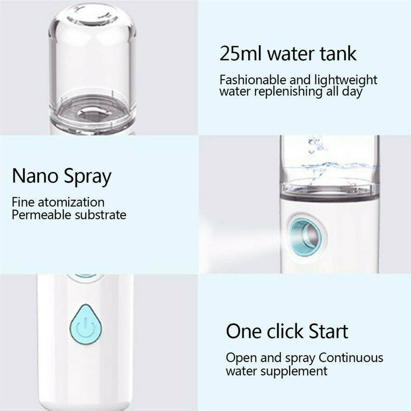 2020 Nano Face Mist Spray Facial Sprayer Moisturizing Humidifier USB Steamer.