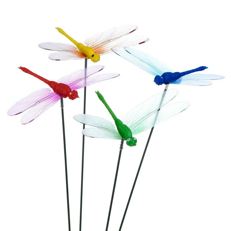 20 Pieces Garden Butterflies Stakes And 4 Pieces Dragonflies Stakes Garden