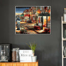 Painting By Numbers Kit DIY Street Shop Hand Painted Canvas Oil Art Picture