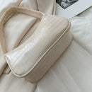 Retro Alligator PU Leather Handbag Women Casual Totes Shoulder Bag (Beige)