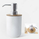 5Pcs Bamboo Bathroom Set Toilet Brush Holder Toothbrush Glass Cup Soap Disp
