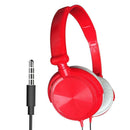 Wired Headset Stereo Heavy Bass Gaming Calling Earphones Over Ear Red