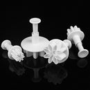 4 Pcs Cake Xmas Daisy Flower Plunger Fondant Decor Sugar craft Mold Cutter V