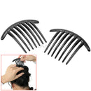 2 pcs Womens Girls Black Plastic Side Clip Hair Comb Slide Headwear Accessory