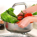 Rice Washing Nesting Bowl In Sink Dish Drainer 22.5cm Colander Stainless