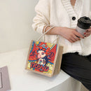 Peking Opera Printed Handbag Women Canvas Shopping Shoulder Bag (Style 2)