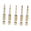 5Pcs /Set Magnetic Triangle Head Screwdriver Bits Steel 1/4 Hex Shank 50mm