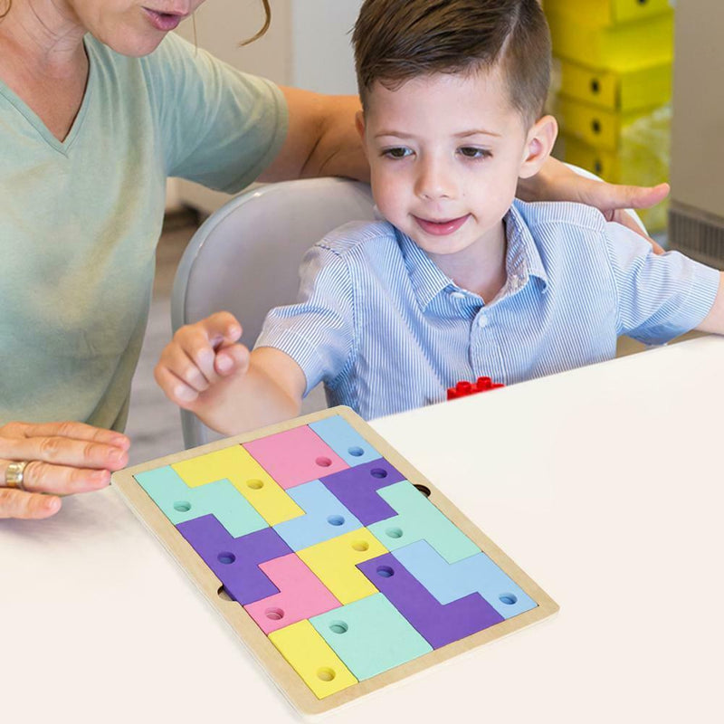 Kids Russian Box Wood Macaron Jigsaw Matching Desktop Game Infant Education Toys